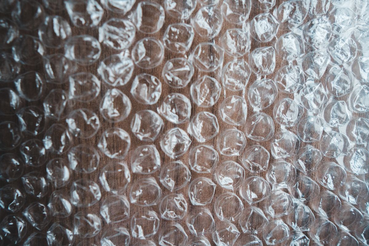 Close-up of protective bubble wrap